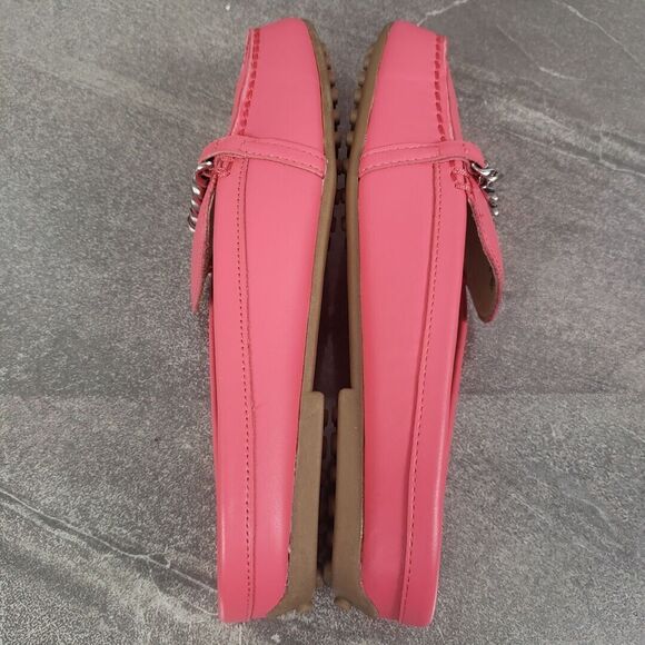 Isaac Mizrahi Live Chain Loafer Womens 7 Medium Pink Square Moc Toe Shoes - Picture 4 of 12